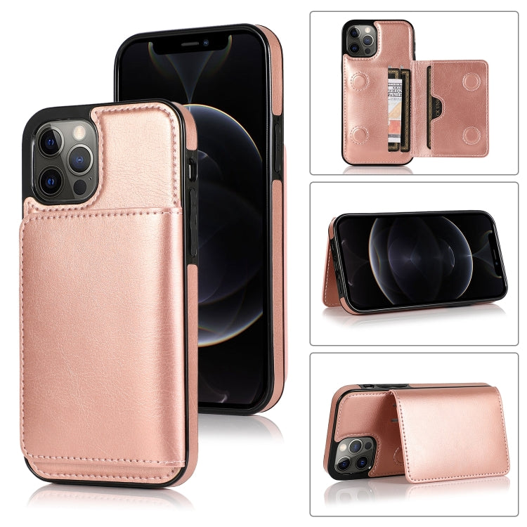 For iPhone 13 Pro Shockproof PU + TPU Protective Case with Card Slots & Holder