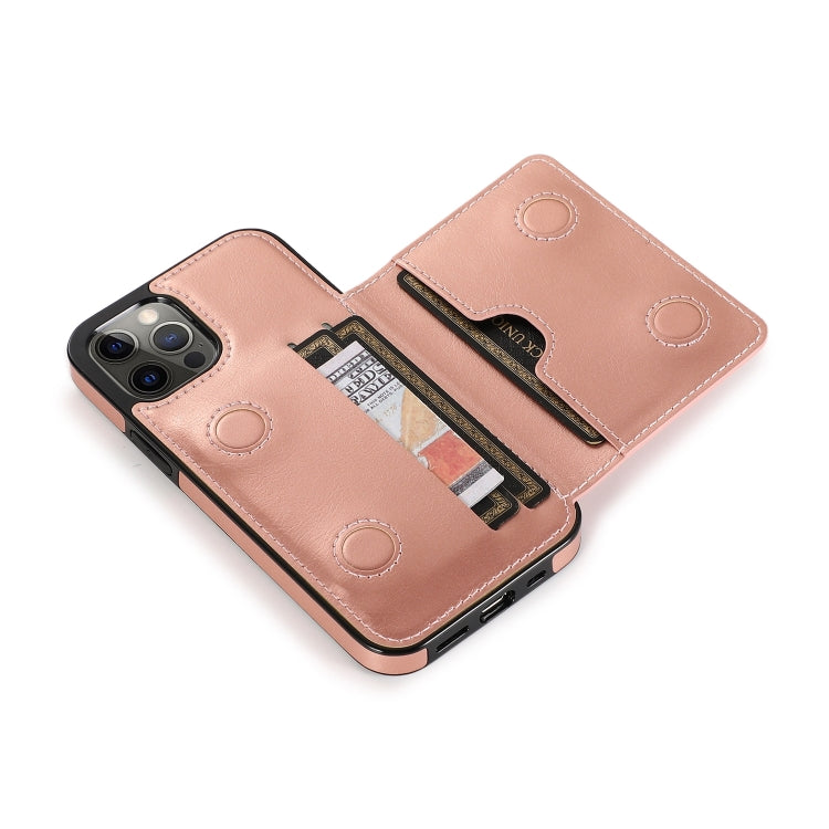For iPhone 13 Pro Shockproof PU + TPU Protective Case with Card Slots & Holder