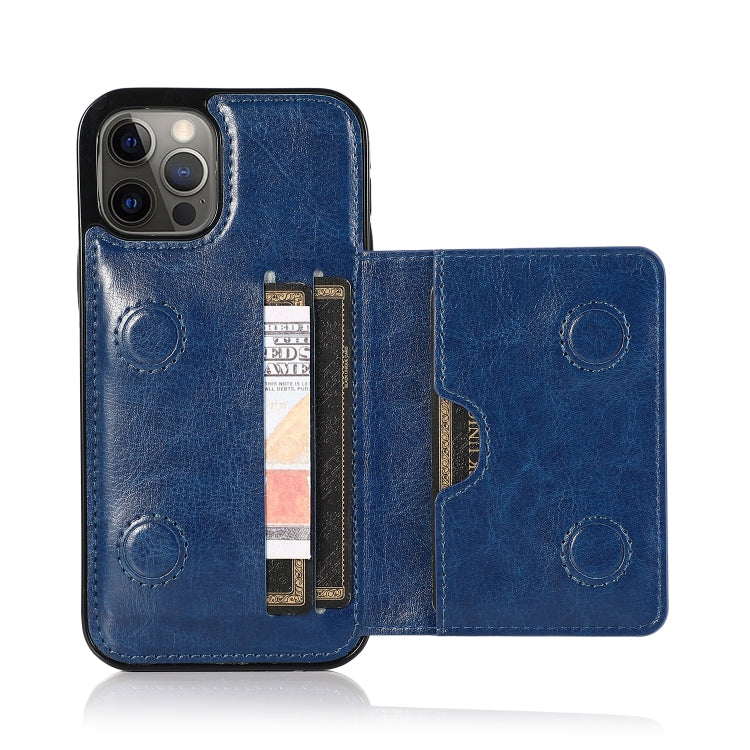 For iPhone 13 Pro Shockproof PU + TPU Protective Case with Card Slots & Holder