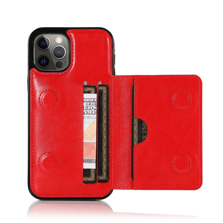 For iPhone 13 Pro Shockproof PU + TPU Protective Case with Card Slots & Holder