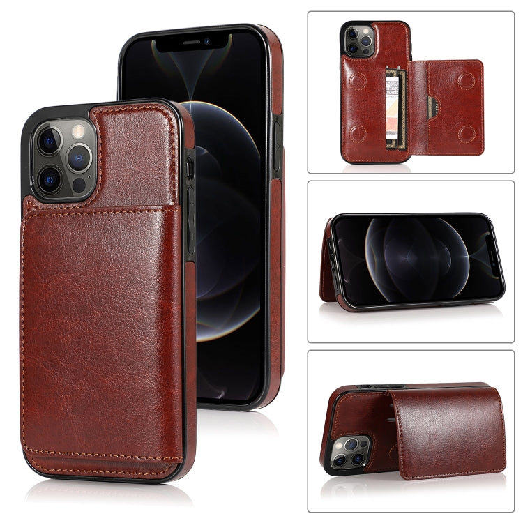 For iPhone 13 Pro Shockproof PU + TPU Protective Case with Card Slots & Holder
