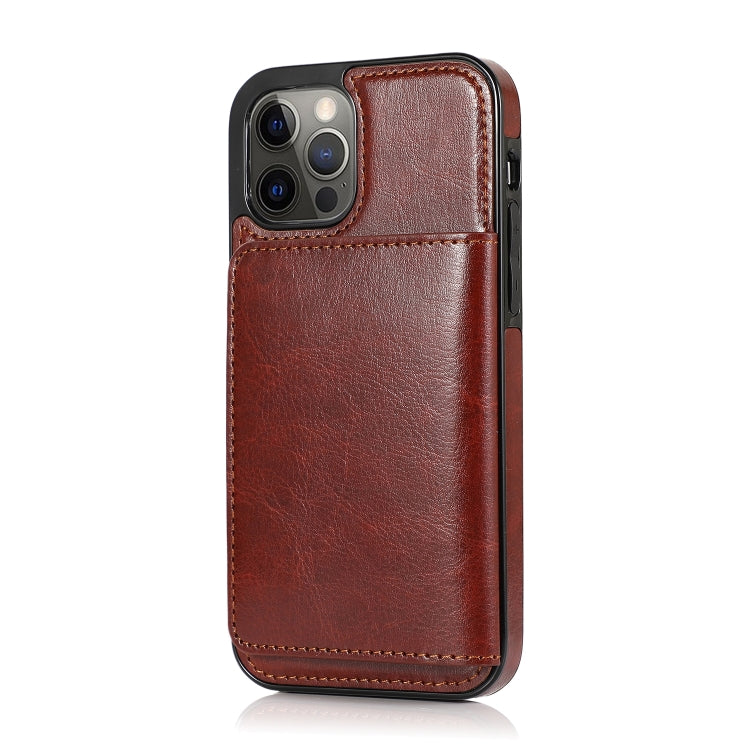 For iPhone 13 Pro Shockproof PU + TPU Protective Case with Card Slots & Holder