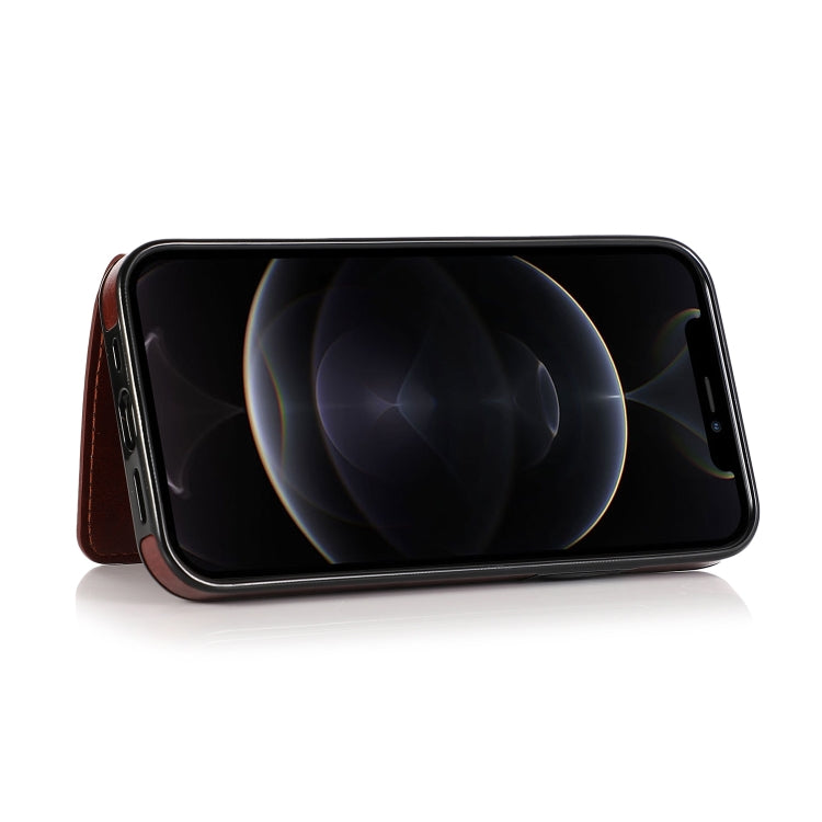 For iPhone 13 Pro Shockproof PU + TPU Protective Case with Card Slots & Holder