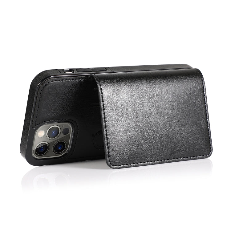 For iPhone 13 Pro Max Shockproof PU + TPU Protective Case with Card Slots & Holder