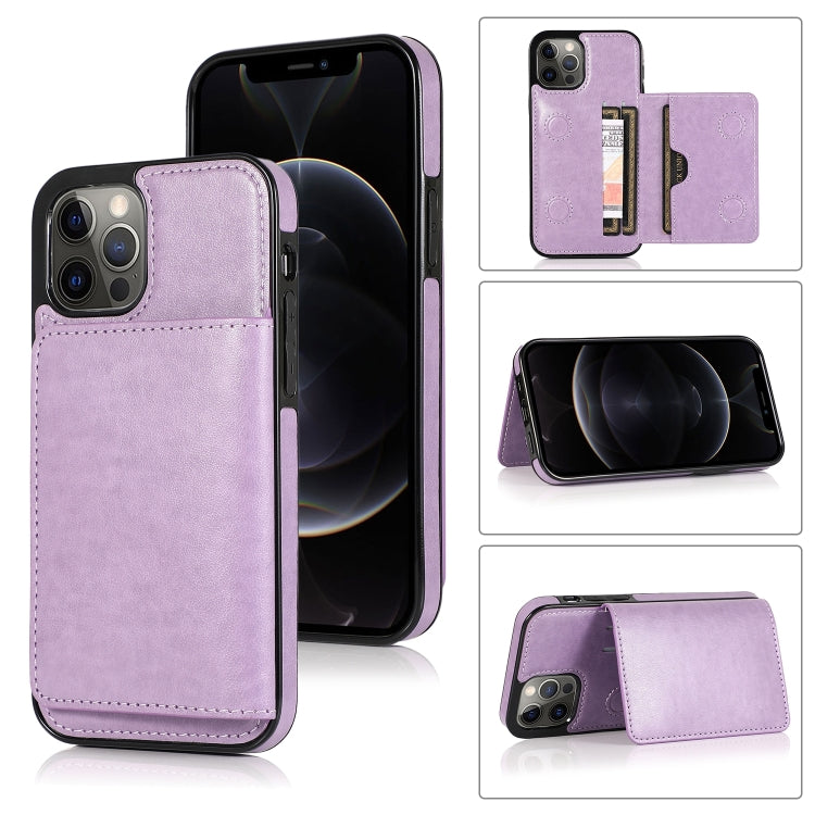 For iPhone 13 Pro Max Shockproof PU + TPU Protective Case with Card Slots & Holder