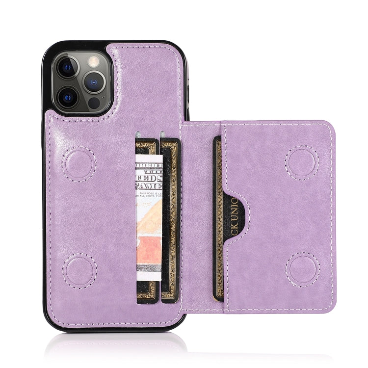 For iPhone 13 Pro Max Shockproof PU + TPU Protective Case with Card Slots & Holder