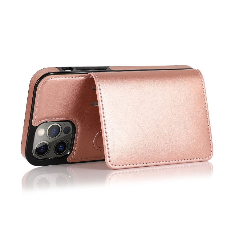 For iPhone 13 Pro Max Shockproof PU + TPU Protective Case with Card Slots & Holder