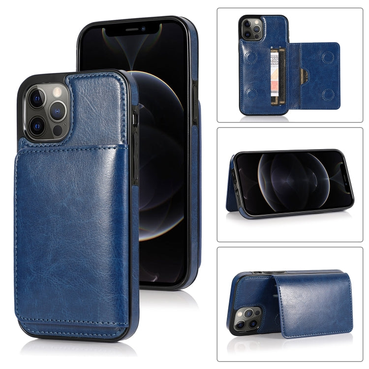 For iPhone 13 Pro Max Shockproof PU + TPU Protective Case with Card Slots & Holder