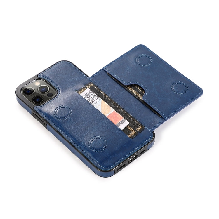 For iPhone 13 Pro Max Shockproof PU + TPU Protective Case with Card Slots & Holder