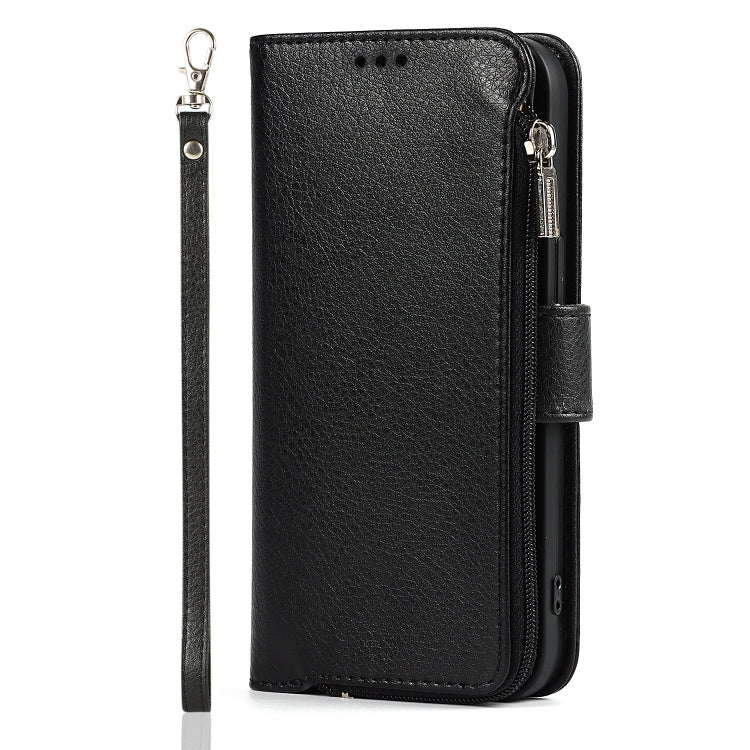 For iPhone 13 mini Microfiber Zipper Horizontal Flip Leather Case with Holder & Card Slots & Wallet