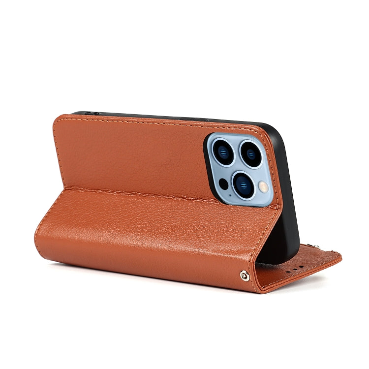For iPhone 13 mini Microfiber Zipper Horizontal Flip Leather Case with Holder & Card Slots & Wallet