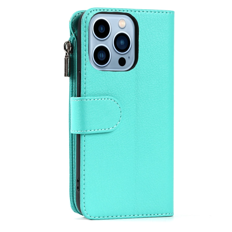 For iPhone 13 mini Microfiber Zipper Horizontal Flip Leather Case with Holder & Card Slots & Wallet
