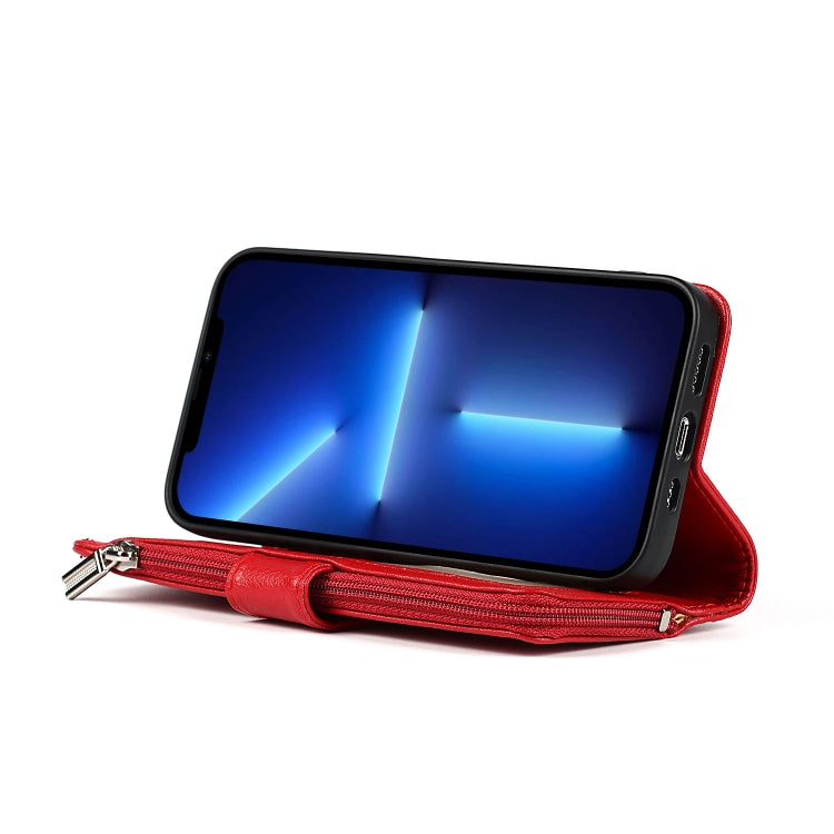 For iPhone 13 mini Microfiber Zipper Horizontal Flip Leather Case with Holder & Card Slots & Wallet