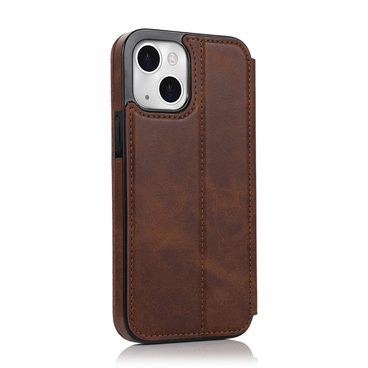For iPhone 13 mini Strong Magnetic Closure PU + TPU Leather Case with Card Slots & Holder