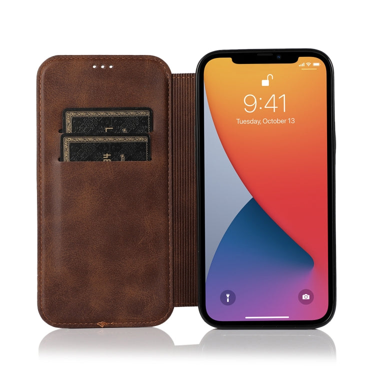 For iPhone 13 mini Strong Magnetic Closure PU + TPU Leather Case with Card Slots & Holder