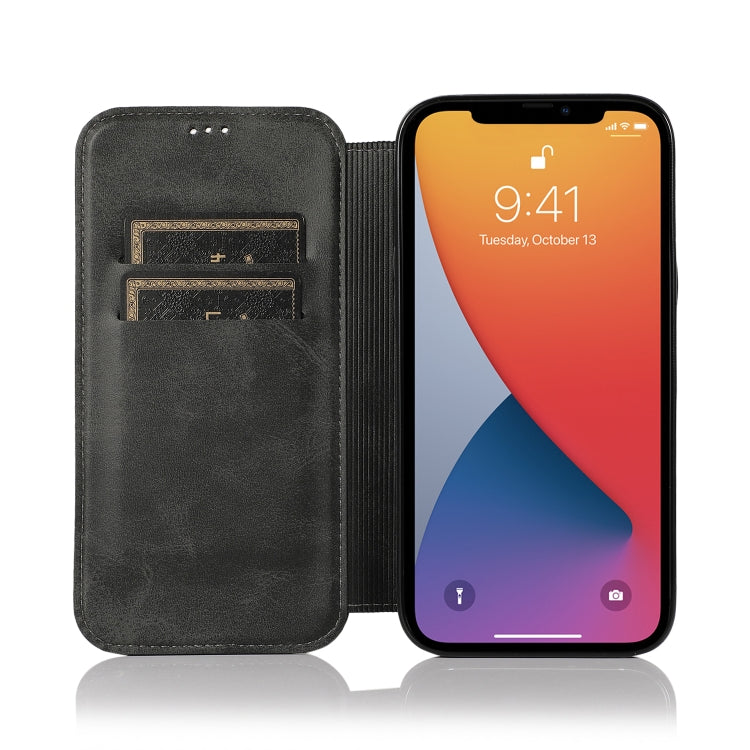 For iPhone 13 mini Strong Magnetic Closure PU + TPU Leather Case with Card Slots & Holder