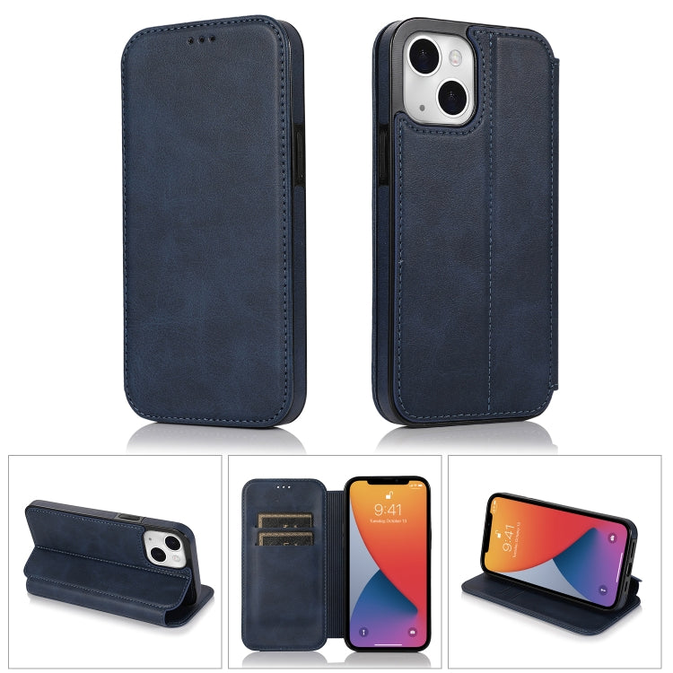 For iPhone 13 mini Strong Magnetic Closure PU + TPU Leather Case with Card Slots & Holder