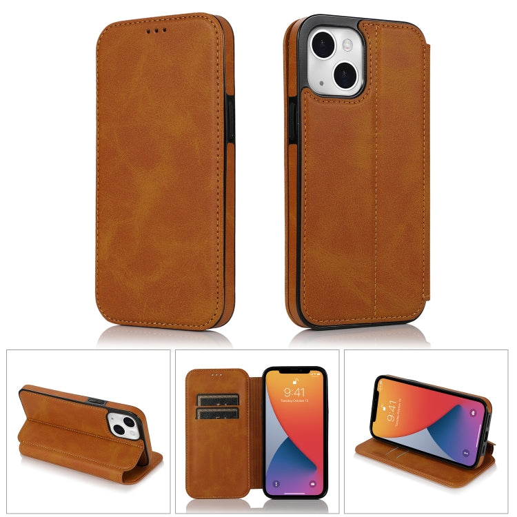 For iPhone 13 mini Strong Magnetic Closure PU + TPU Leather Case with Card Slots & Holder