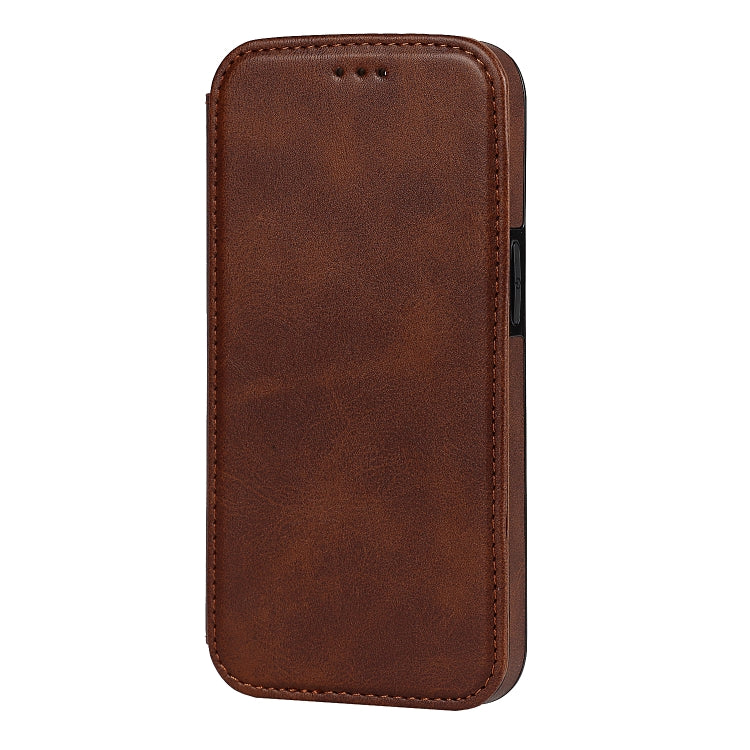 For iPhone 13 Pro Strong Magnetic Closure PU + TPU Leather Case with Card Slots & Holder