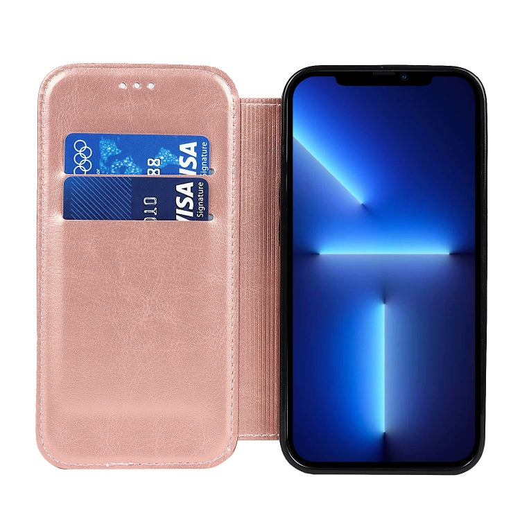 For iPhone 13 Pro Strong Magnetic Closure PU + TPU Leather Case with Card Slots & Holder