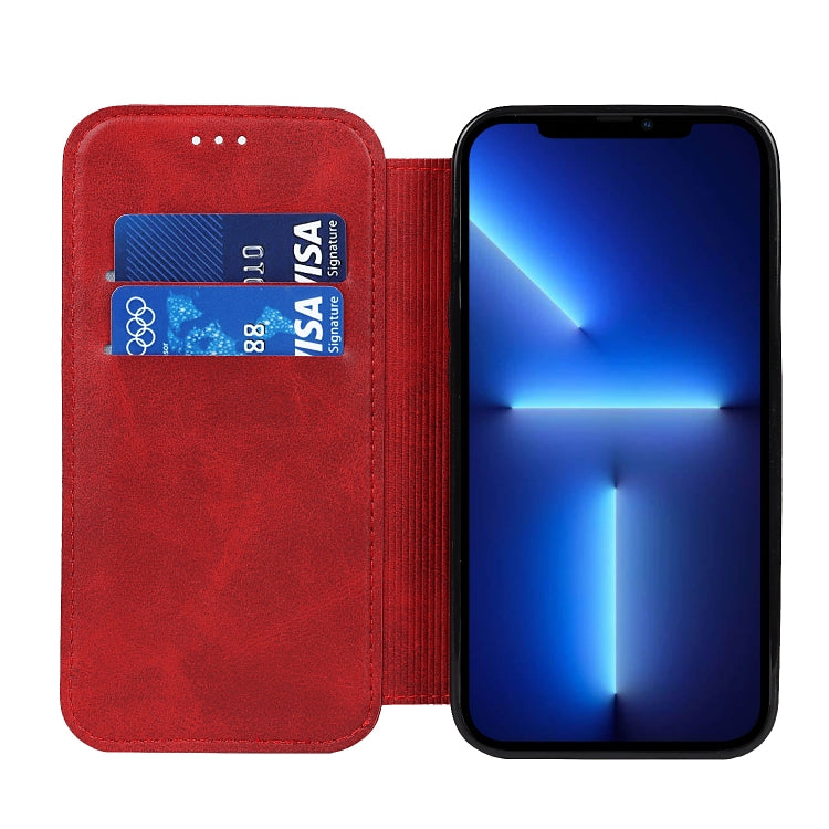 For iPhone 13 Pro Strong Magnetic Closure PU + TPU Leather Case with Card Slots & Holder