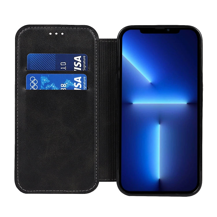 For iPhone 13 Pro Strong Magnetic Closure PU + TPU Leather Case with Card Slots & Holder