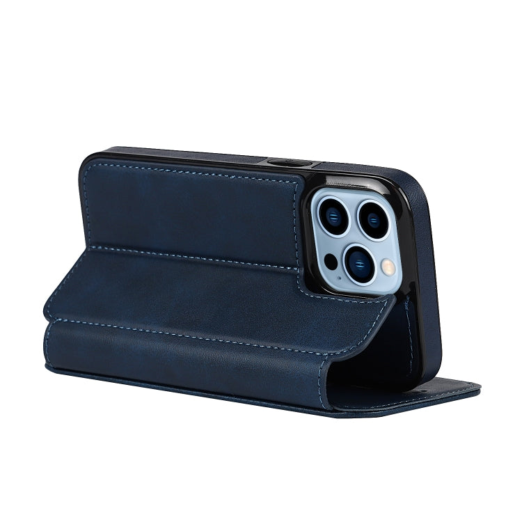 For iPhone 13 Pro Strong Magnetic Closure PU + TPU Leather Case with Card Slots & Holder