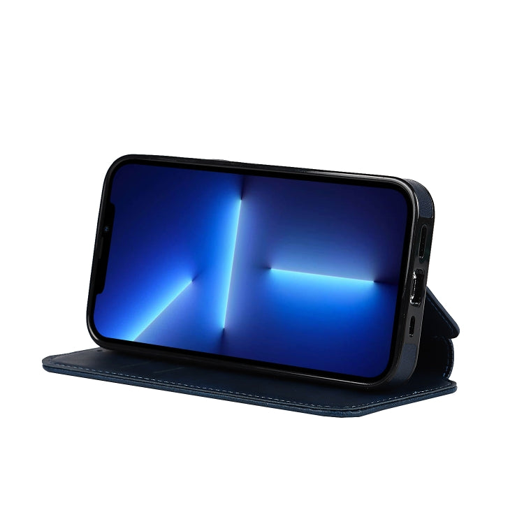 For iPhone 13 Pro Strong Magnetic Closure PU + TPU Leather Case with Card Slots & Holder
