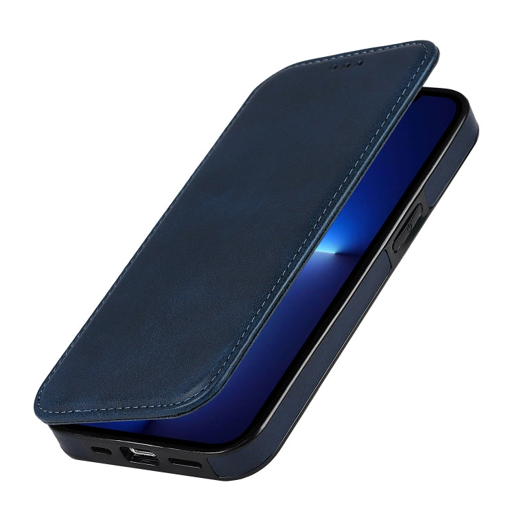 For iPhone 13 Pro Strong Magnetic Closure PU + TPU Leather Case with Card Slots & Holder
