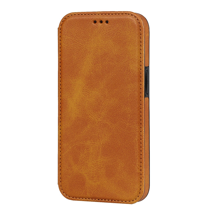 For iPhone 13 Pro Strong Magnetic Closure PU + TPU Leather Case with Card Slots & Holder