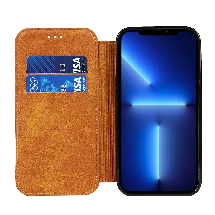 For iPhone 13 Pro Strong Magnetic Closure PU + TPU Leather Case with Card Slots & Holder