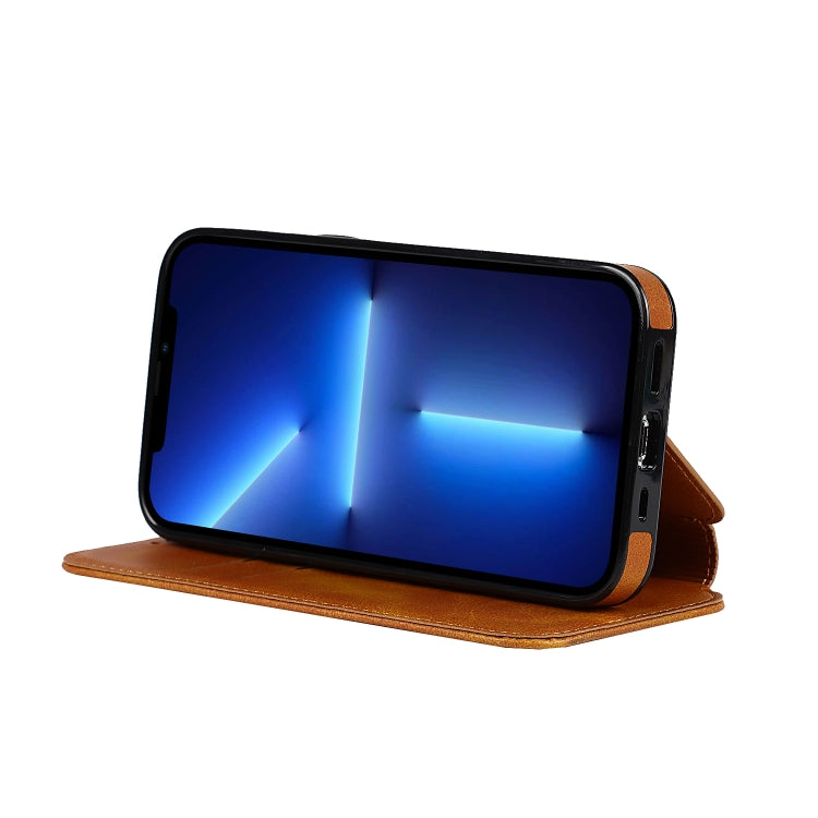 For iPhone 13 Pro Strong Magnetic Closure PU + TPU Leather Case with Card Slots & Holder