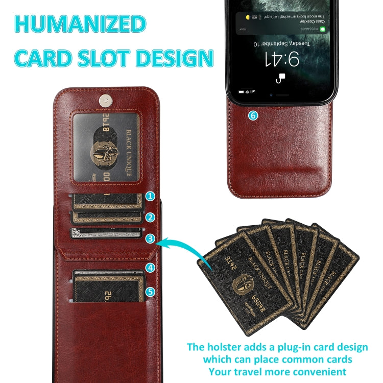For iPhone 13 Solid Color PC + TPU Protective Case with Holder & Card Slots