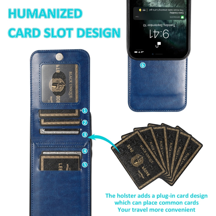 For iPhone 13 Solid Color PC + TPU Protective Case with Holder & Card Slots