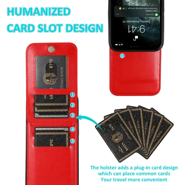 For iPhone 13 Solid Color PC + TPU Protective Case with Holder & Card Slots