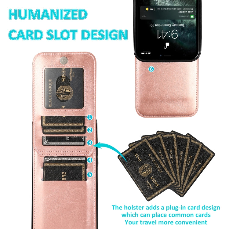 For iPhone 13 Solid Color PC + TPU Protective Case with Holder & Card Slots