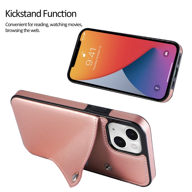 For iPhone 13 mini Pure Color Oblique Card PU + TPU Protective Case with Card Sot & Holder