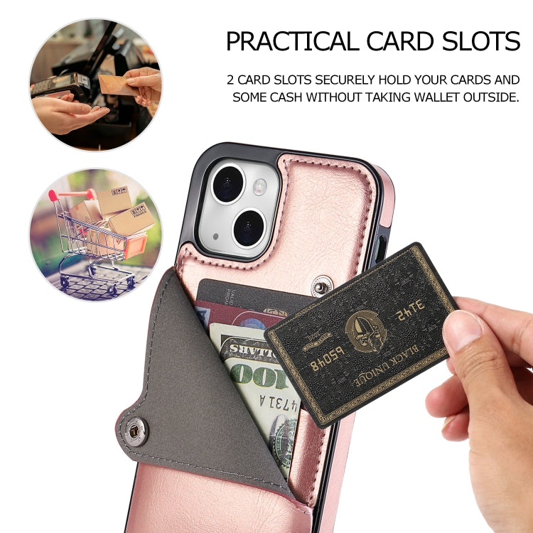 For iPhone 13 mini Pure Color Oblique Card PU + TPU Protective Case with Card Sot & Holder