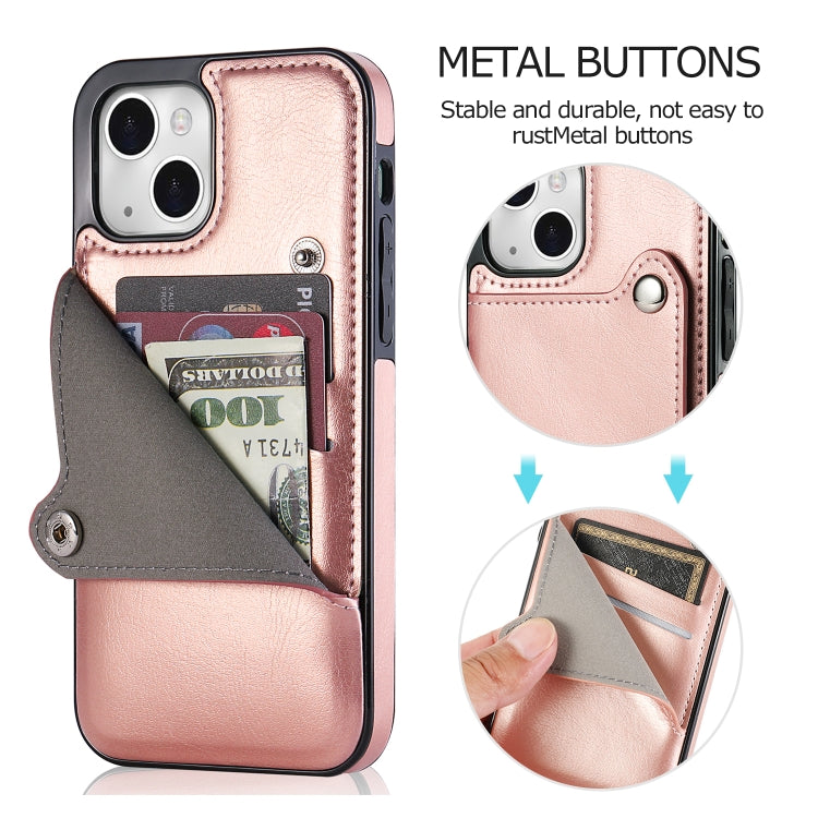 For iPhone 13 Pure Color Oblique Card PU + TPU Protective Case with Card Sot & Holder