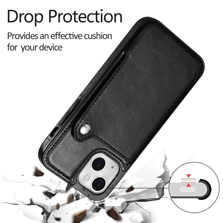 For iPhone 13 Pro Pure Color Oblique Card PU + TPU Protective Case with Card Sot & Holder