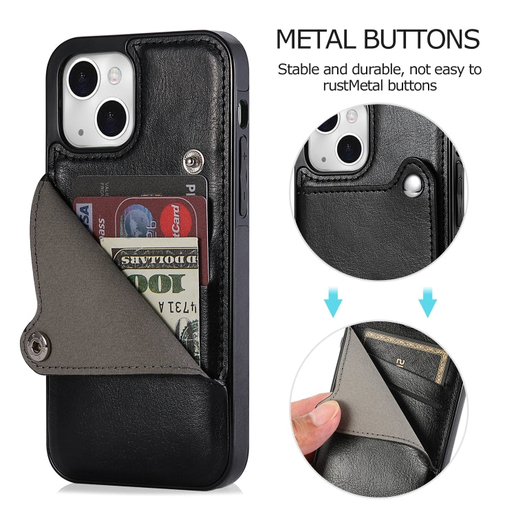 For iPhone 13 Pro Max Pure Color Oblique Card PU + TPU Protective Case with Card Sot & Holder
