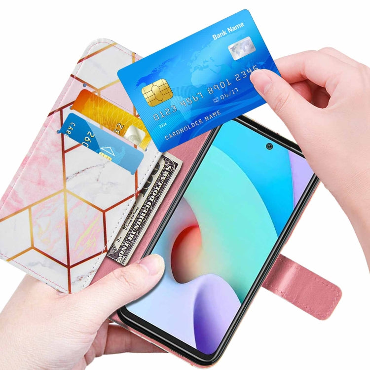 For Xiaomi Redmi 10 Marble Stitching Horizontal Flip PU Leather Case with Holder & Card Slots & Wallet & Lanyard