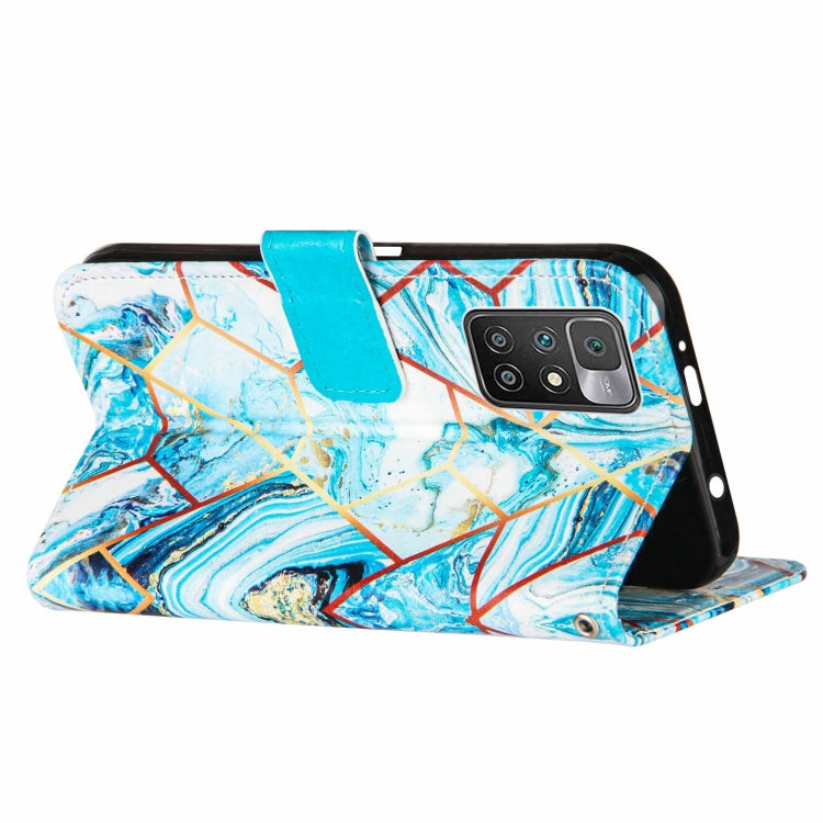 For Xiaomi Redmi 10 Marble Stitching Horizontal Flip PU Leather Case with Holder & Card Slots & Wallet & Lanyard
