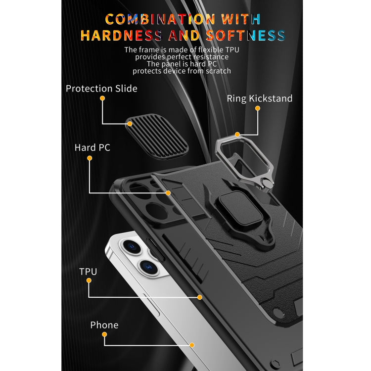 For iPhone 13 Pro Sliding Camera Cover Design TPU + PC Shockproof Case with Ring Holder