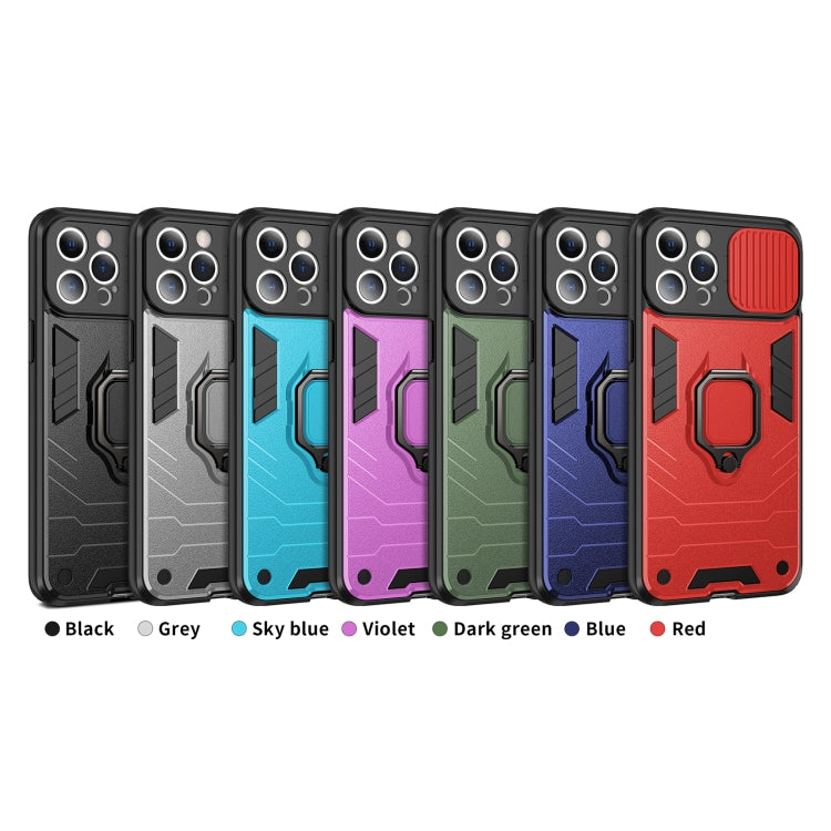 For iPhone 13 Pro Max Sliding Camera Cover Design TPU + PC Shockproof Case with Ring Holder