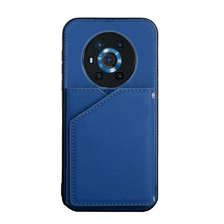 For Honor Magic3 Skin Feel PU + TPU + PC Back Cover Shockproof Case with Card Slots & Holder & Photo Frame