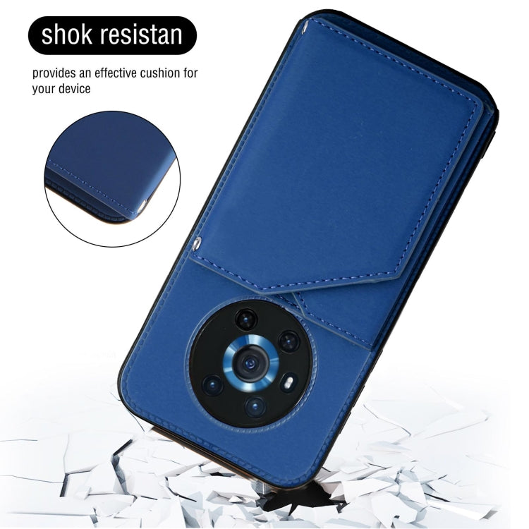For Honor Magic3 Skin Feel PU + TPU + PC Back Cover Shockproof Case with Card Slots & Holder & Photo Frame