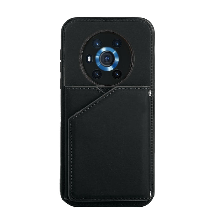 For Honor Magic3 Skin Feel PU + TPU + PC Back Cover Shockproof Case with Card Slots & Holder & Photo Frame