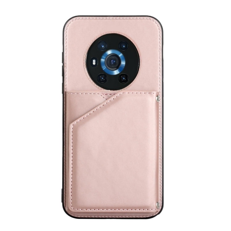 For Honor Magic3 Skin Feel PU + TPU + PC Back Cover Shockproof Case with Card Slots & Holder & Photo Frame