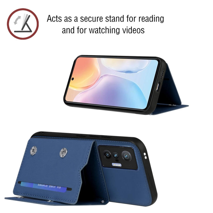 For vivo X70 Skin Feel PU + TPU + PC Back Cover Shockproof Case with Card Slots & Holder & Photo Frame